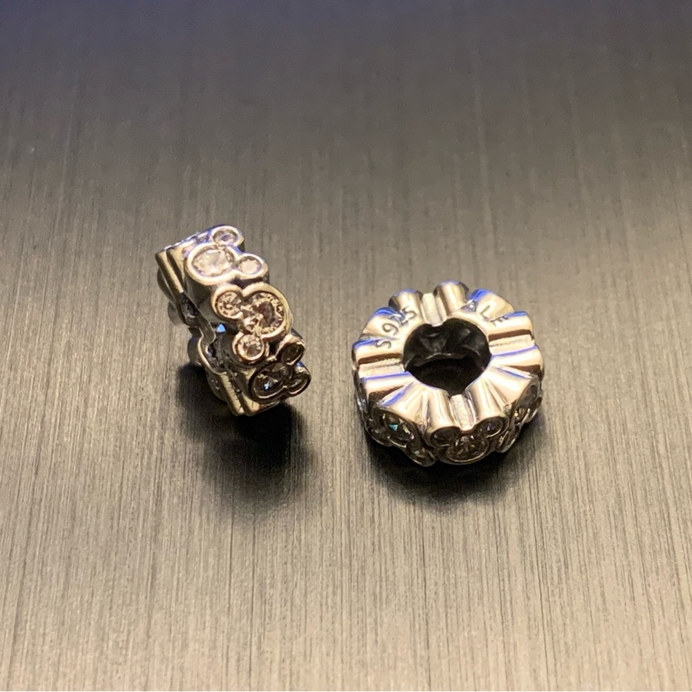 2 Authentic Pandora Disney Mickey All Around Spacer Charm ~ A PAIR ~